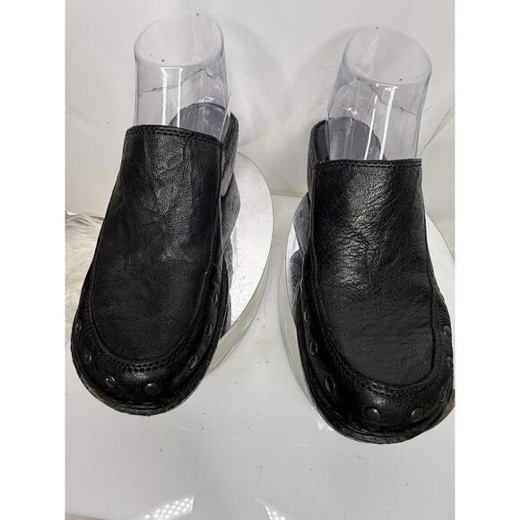 Born Marley Studded Leather Platform Sz 9 Slip-On Slides Clogs Womens Black - Picture 1 of 7